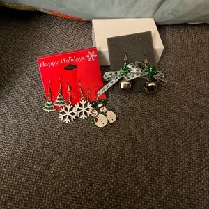 Holiday jingle and traditional earrings 4 pierced sets. All hooks